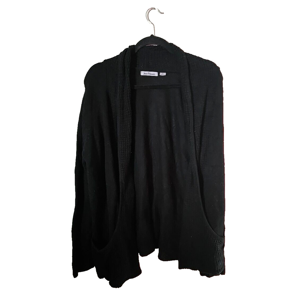 Jason Maxwell Black Open Front Knit Long Sleeve Cardigan Sweater Womans Size‎ 1X